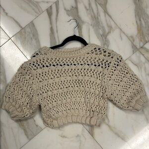 Zara Cream Crochet Sweater
